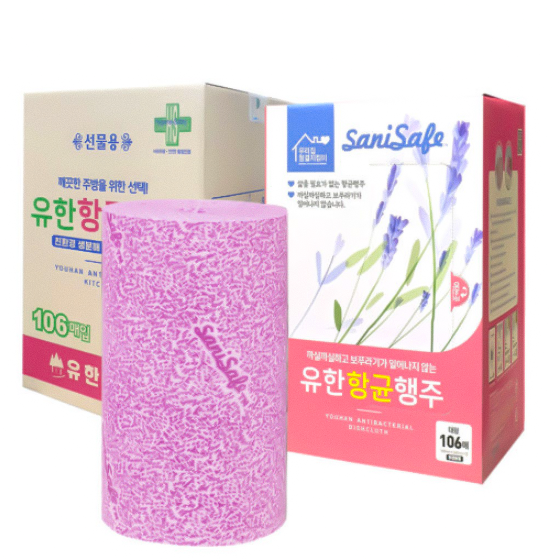 향균행주/일회용(106매) 500x300mm/곰 향균행주/다용도 빠른건조 일회용 행주