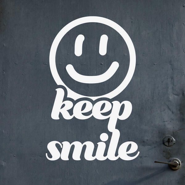 (현대Hmall) 아트박스/코이핀즈 레트로 스마일 keep smile 인테리어 포인트 스티커- large