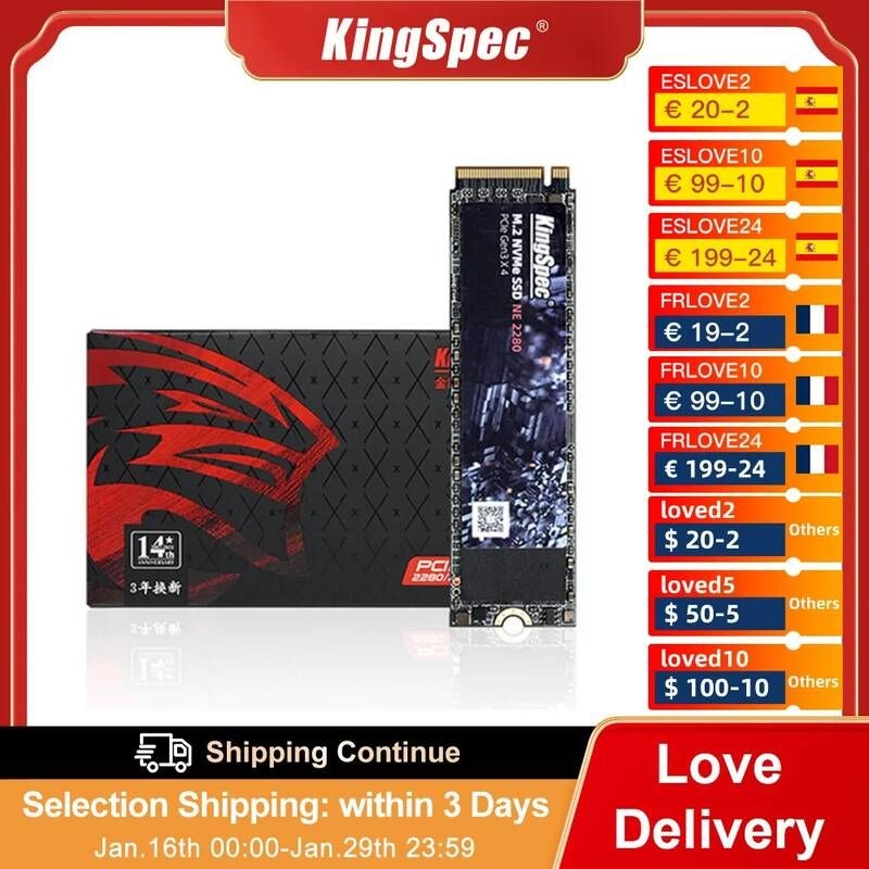 [해외] 노트북 SSD 에스에스디 M.2 2TB 1TB 하드 뜨거운 KingSpec NVME ssd M2 1 테라바이트 PCIe 128GB 512GB 256gb 2 솔리드 스테이트 드