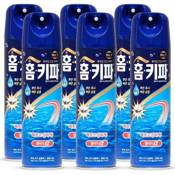 홈키파 엘비이 수성 알파 에어로졸 500ml 6개