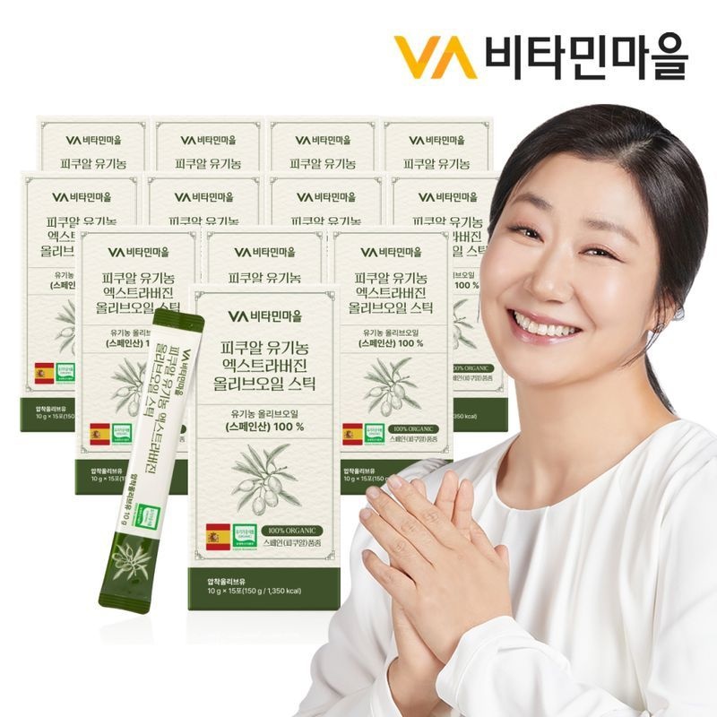 비타민마을 피쿠알 유기농 엑스트라버진 올리브오일 스틱 15포 x 12박스(180포)