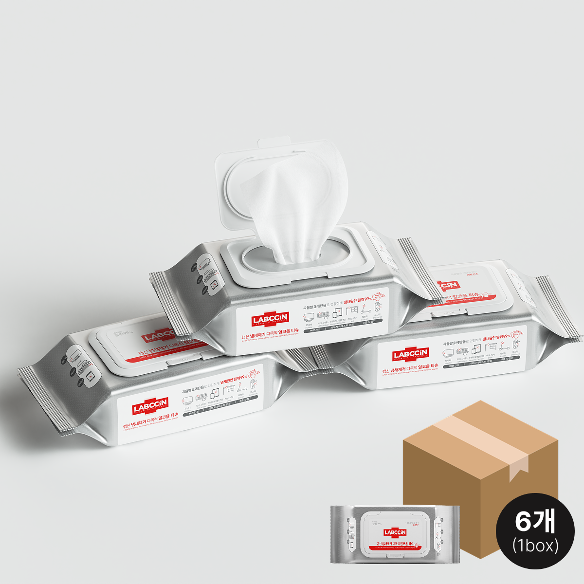 [살균소독] 랩신 다목적 알코올티슈 50매*6개(1box)