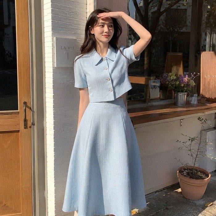 (JJ지고트) 글리터 트위드 펄 버튼 크롭 재킷 GS5P0JK532