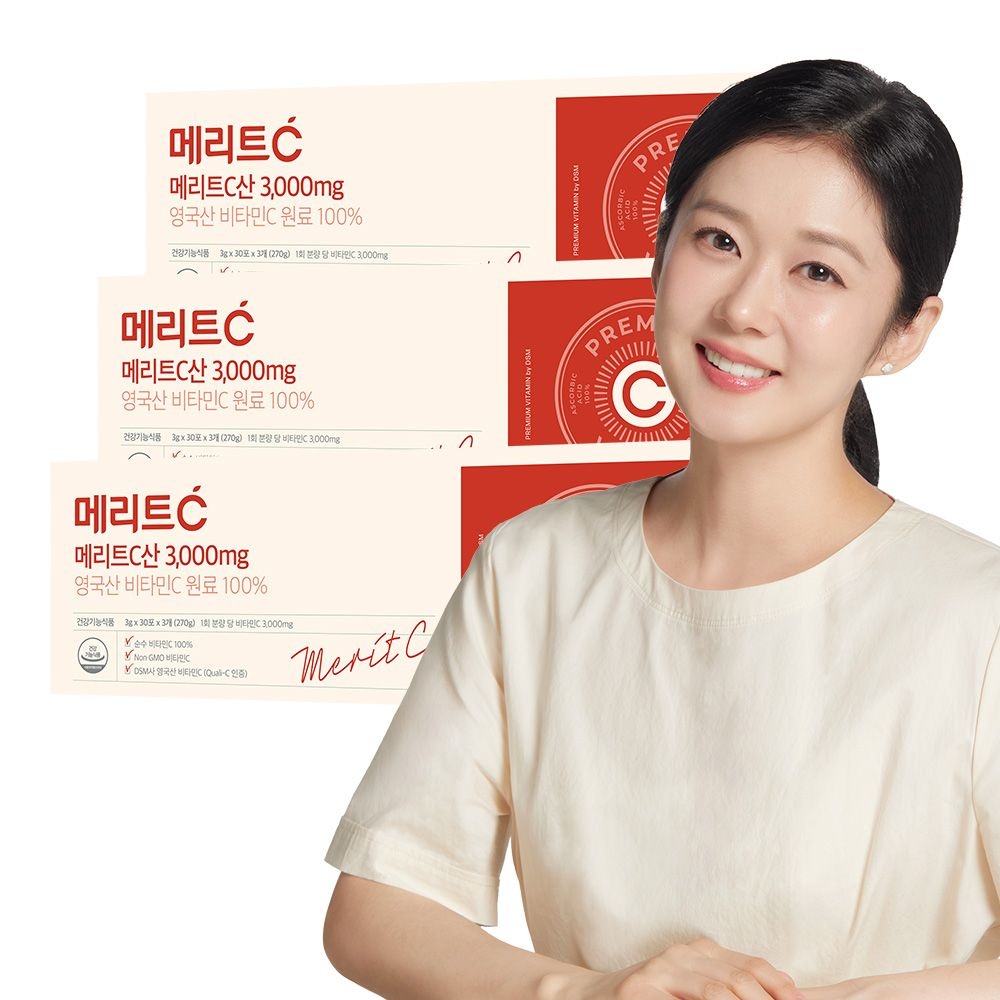 휴온스N 휴온스 메리트C산 3000mg 고함량 영국산 DSM 비타민C 9개월분, 90포 3박스