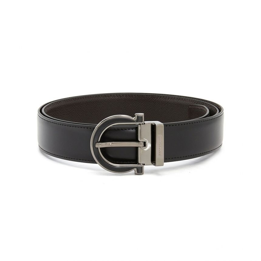 살바토레 페라가모 FERRAGAMO 간치니 남성 양면 벨트 670196 0770683 (프리컷팅)