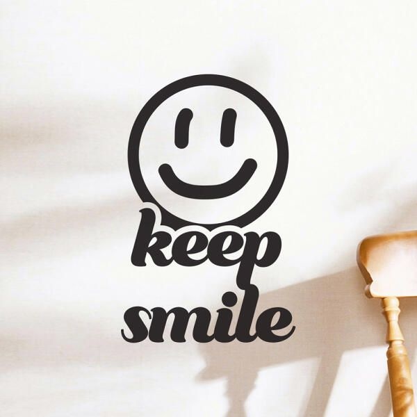 (현대Hmall) 아트박스/코이핀즈 레트로 스마일 keep smile 인테리어 포인트 스티커- small