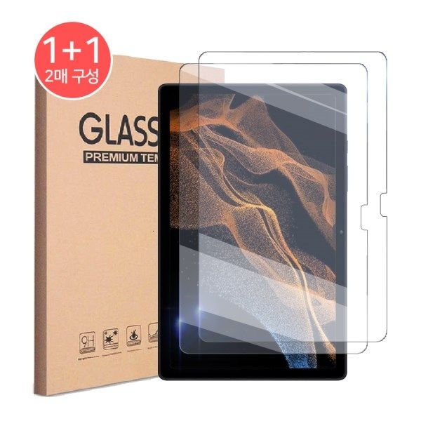 텐바이텐 1+1 갤럭시탭S8 울트라 강화유리 보호필름2장 SM-X900N X906N