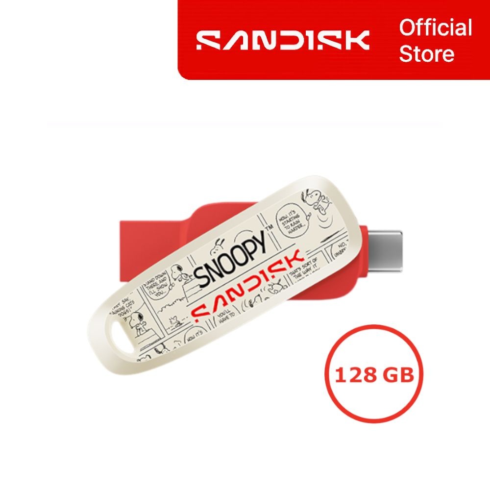 [오늘출발] 샌디스크 공식 정품 SanDisk 스누피 에디션 폰 드라이브 SDDDC6 레드 128GB 128기가 USB 3.2 C&A타입 OTG 메모리