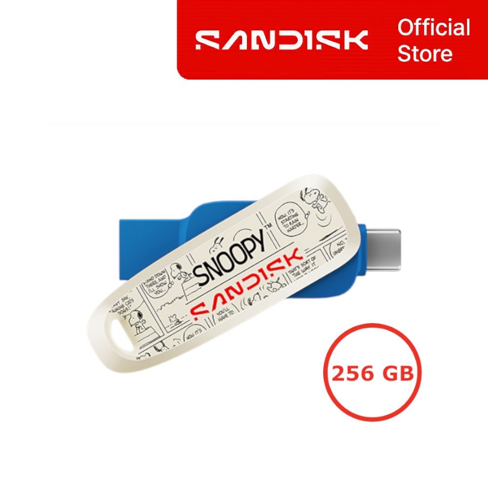 샌디스크 공식 정품 SanDisk 스누피 에디션 폰 드라이브 SDDDC6 블루 256GB 256기가 USB 3.2 C&A타입 OTG 메모리
