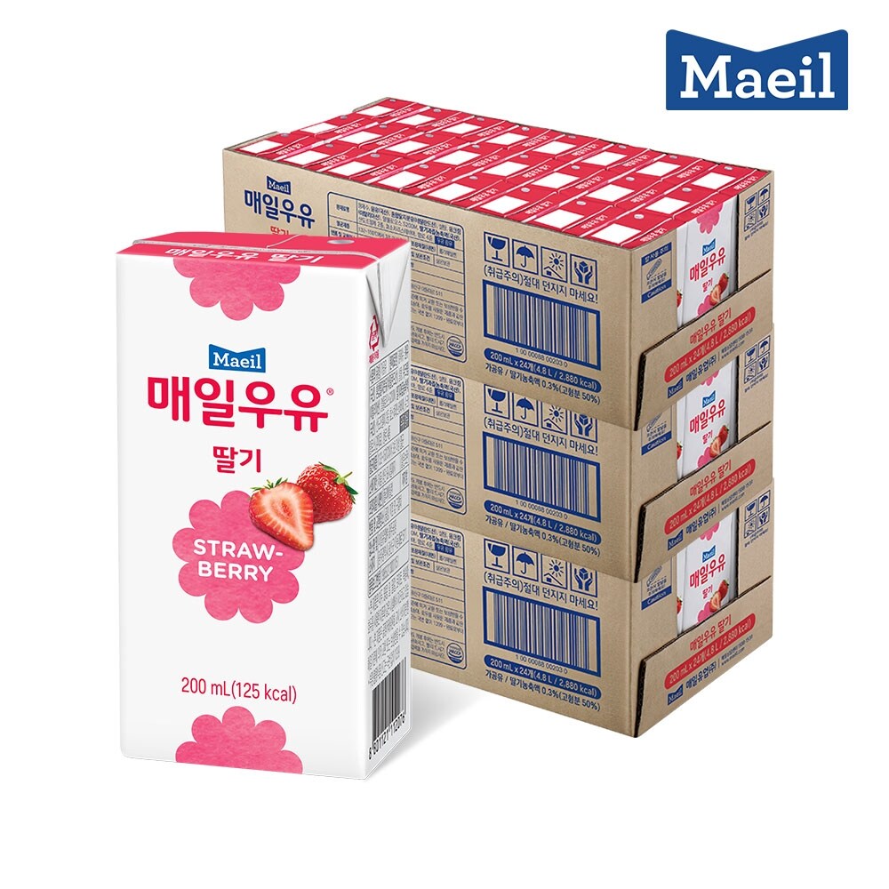 매일 멸균우유 딸기 200ml 72팩
