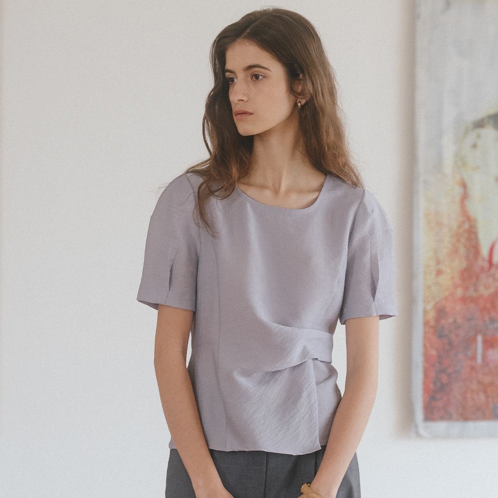 Tied drape blouse [TISU06BL07]_Lavender