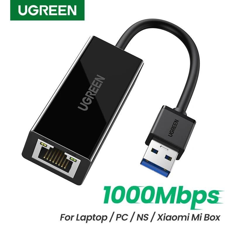 UGREEN [해외] 랜선젠더 UGREEN-USB 30 이더넷 어댑터 USB 20 네트워크 카드 RJ45 Lan PC 윈도우 10 Xiao mi Box 3S Nintend 스위치 워크 스테이
