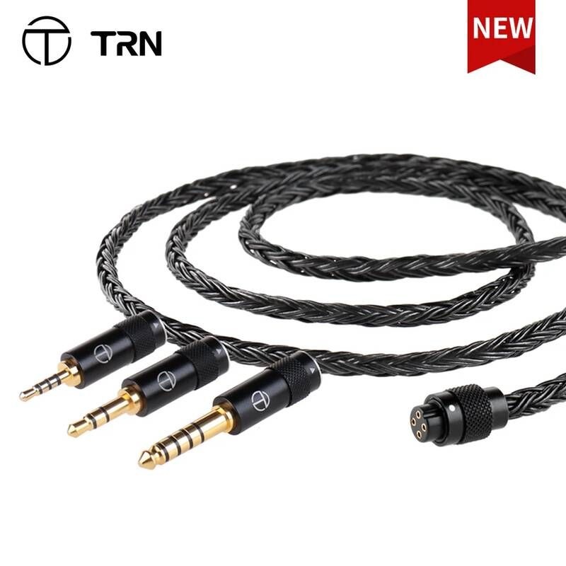 TRN [해외] 스피콘케이블 TRN T2 Pro 16 코어 이어폰 실버 HIFI 케이블 VX pro TA2 V90 TA1 ZSX 그레이 BlackMMCX2Pin 커넥터