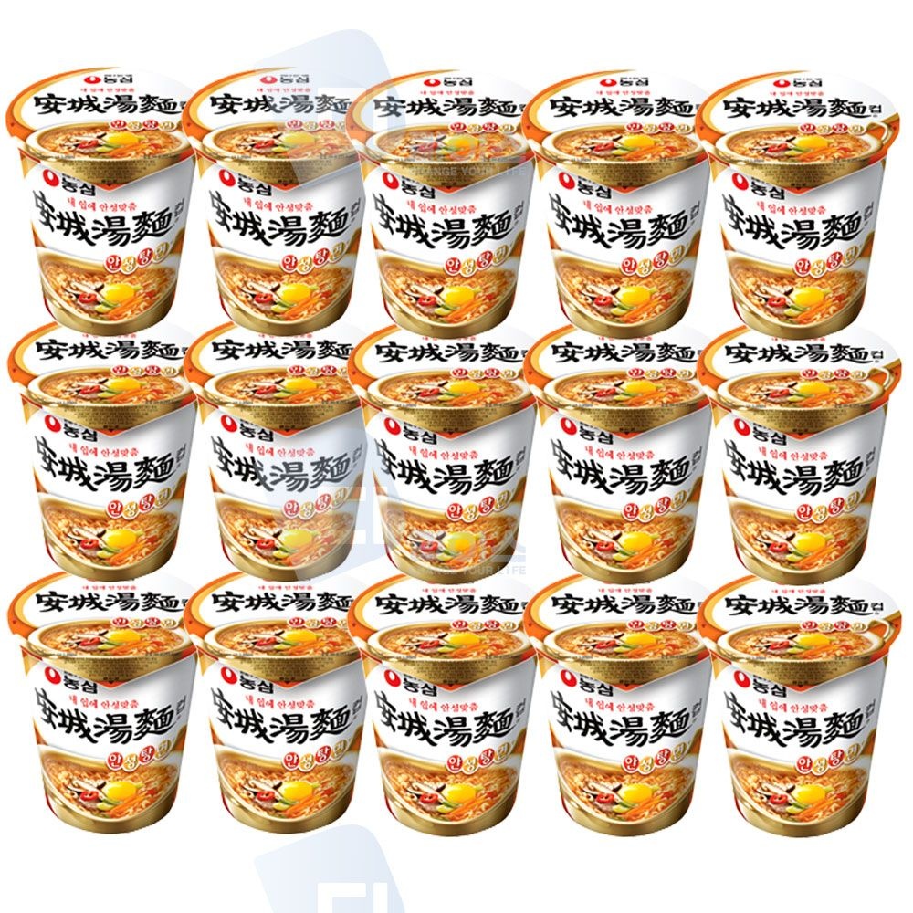 농심 안성탕면컵 66g 미니컵 15개 작은 컵라면 용기면 간식 간편식 캠핑 낚시 야식 아침식사 해장라면