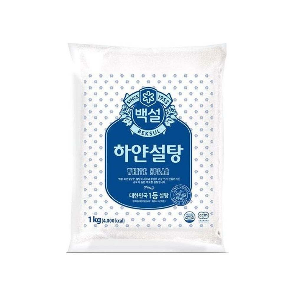CJ 백설 하얀설탕 3kg(1kgx3봉) 달콤한 화이트슈가 달고나