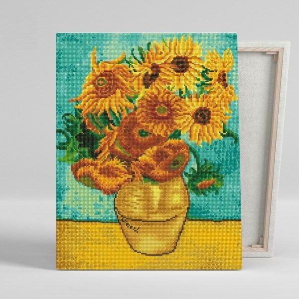 텐바이텐 아이러브페인팅 DIY캔버스형 보석십자수 40x50cm 고흐-해바라기화병