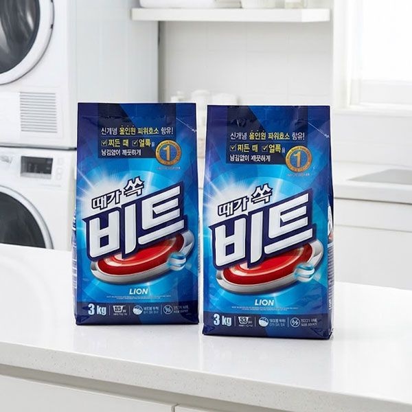 [온누리7%혜택]비트 분말 세탁세제 파우치 3kg x 2