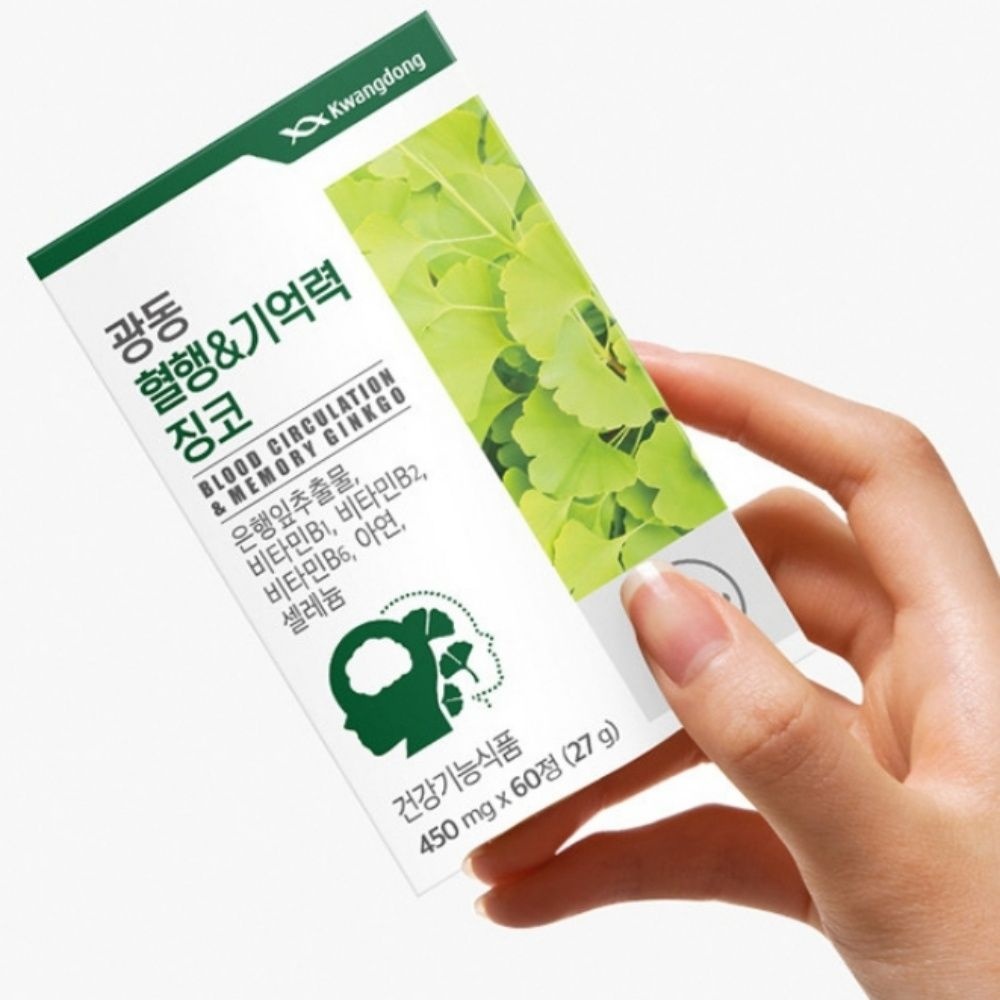노년층 뇌영양제 광동 혈행 AND 기억력 징코 60정 은행잎추출 두뇌건강관리 건강기능식품