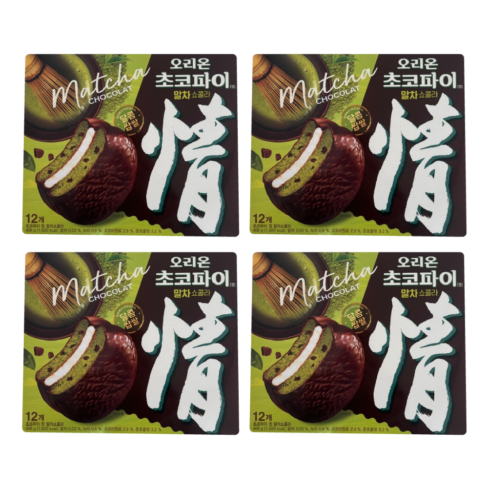 오리온 초코파이 말차쇼콜라 12P 408g X 4개