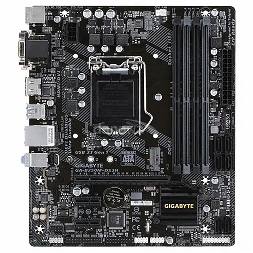 GIGABYTE 기가바이트 GIGABYTE GA-B250M-DS3H 듀러블에디션 ATX 1151 소켓 6세대 7세대 메인보드 백패널 포함