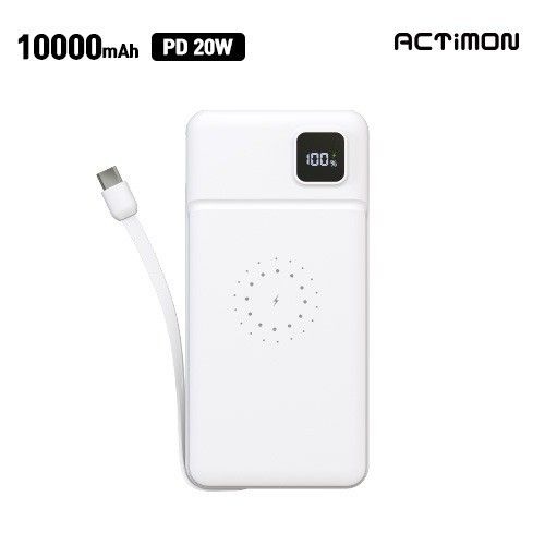 휴대용 엑티몬 고속 무선 보조배터리 10000mAh M-PWQ-PD10000-CPIN
