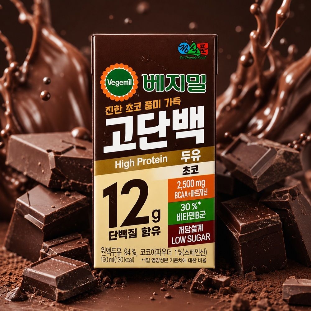 베지밀 고단백 두유 초코 190ml 48개