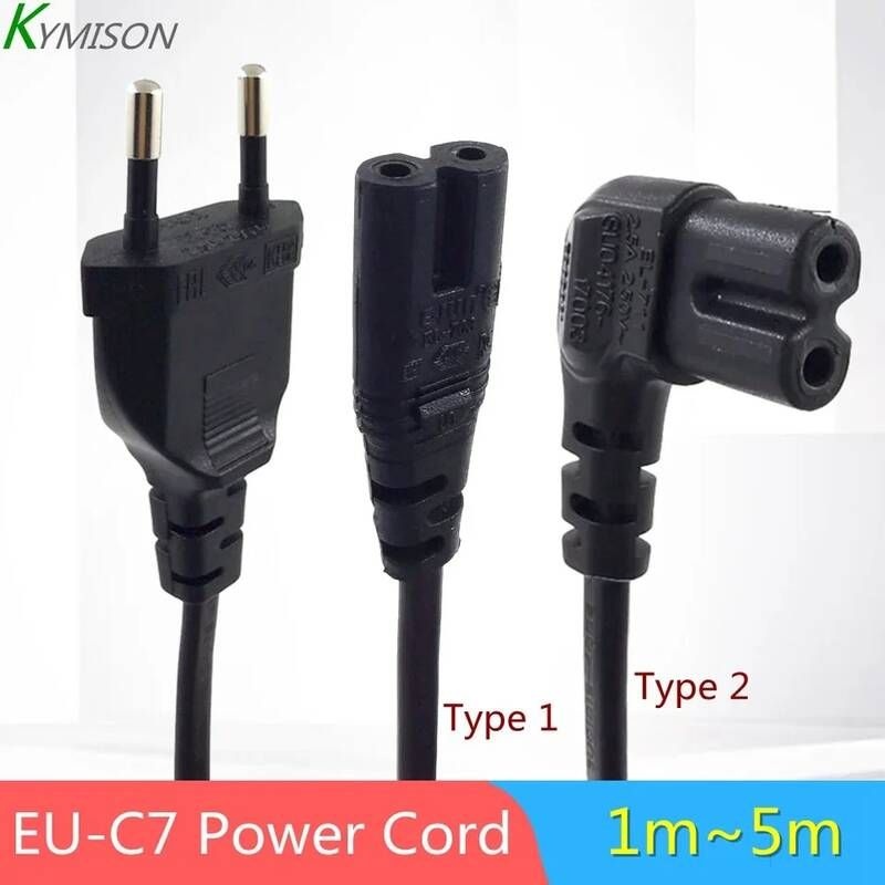 [해외] 모니터전원선 케이블 삼성 필립스 Philips 소니 Sony용 LED TV 리드 EU to IEC 320C C7 AC 전원 Schuko CEE716 Figure 8 3m 5m