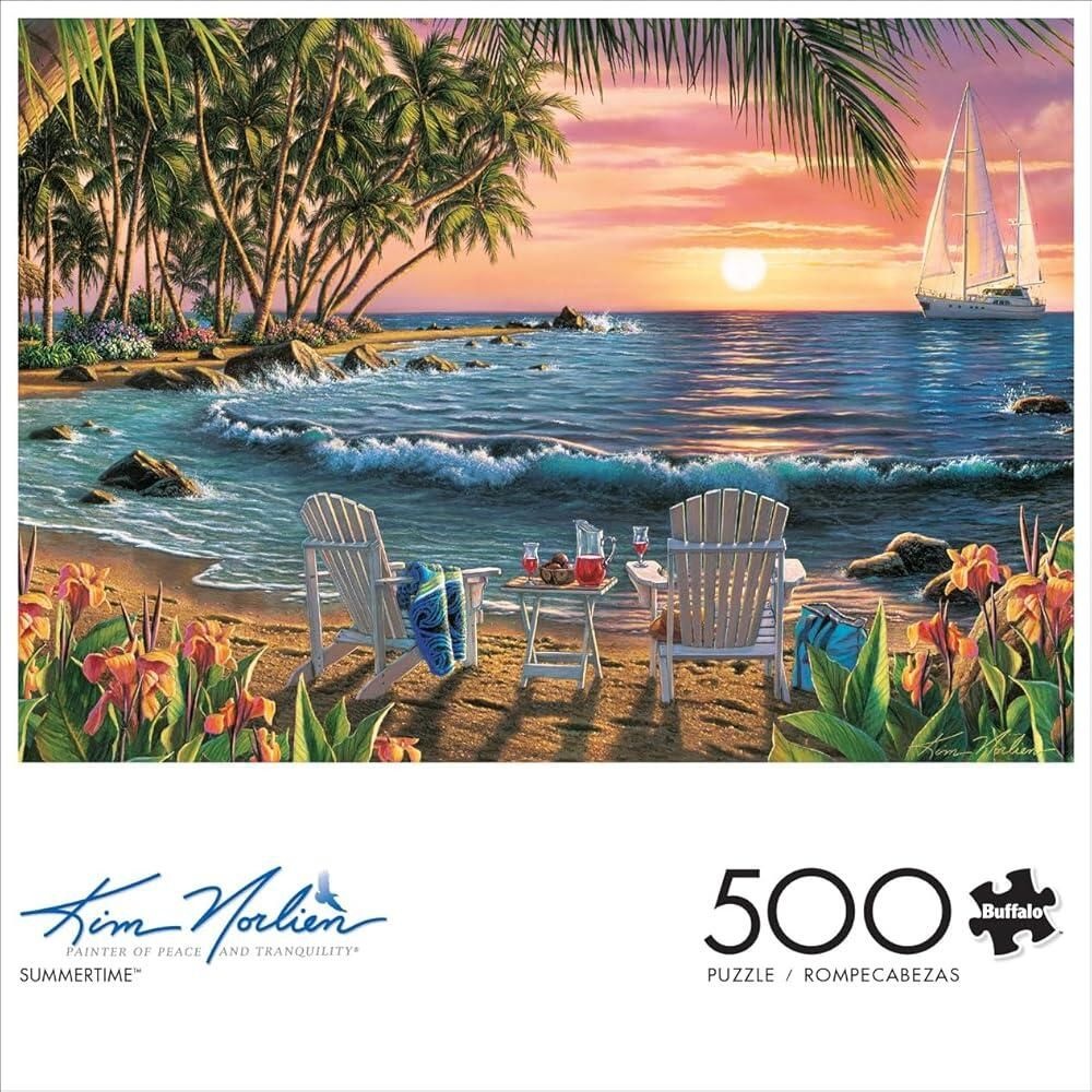[해외] Buffalo Games - Summertime - Kim Norlien - 성인용 500피스 직소 퍼즐, 게임 나이트에 완벽한 도전적인 퍼즐, 보너스 다이어