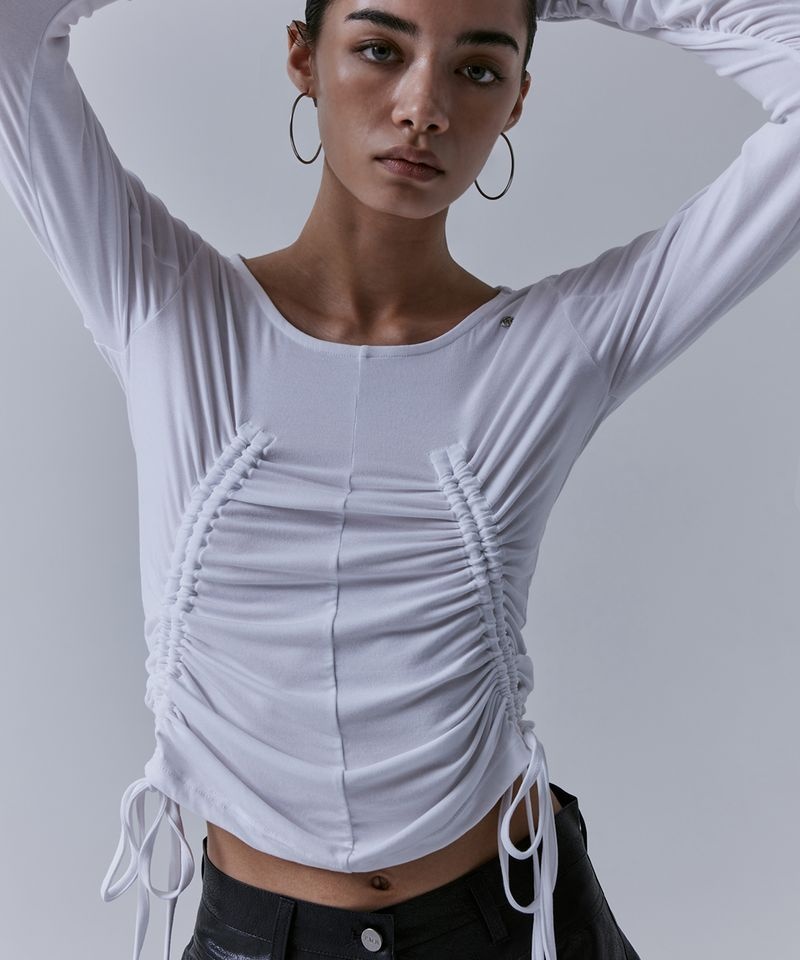 트리밍버드 TREEMINGBIRD Multi String Shirring Long Sleeve White TM2479TS001MWH 449291