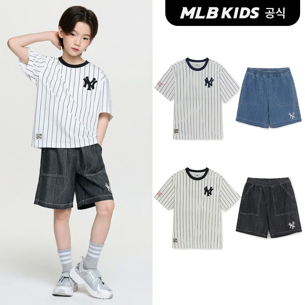 (공식)26SS 스트릿 베이직 스트라이프 데님 티셔츠세트 (2color) 7AS1B0263-SET