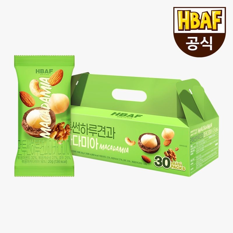 NS홈쇼핑 본사직영 먼투썬 하루견과 마카다미아 30봉 (20G X 30EA)[35956524]