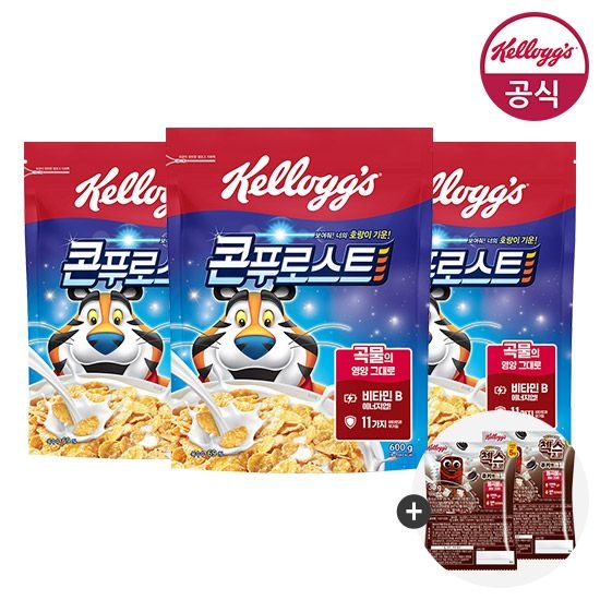 [롯데온] 켈로그 콘푸로스트 600g 2개+본품1개+미니 30g 증정