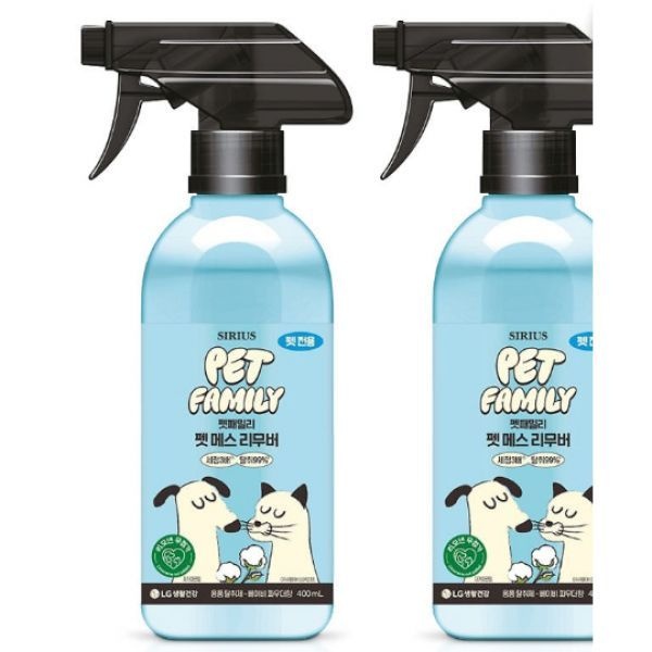 시리우스 펫패밀리 펫 메스 리무버 400ml 2개 (펫 메스 리무버 400ml 2개)