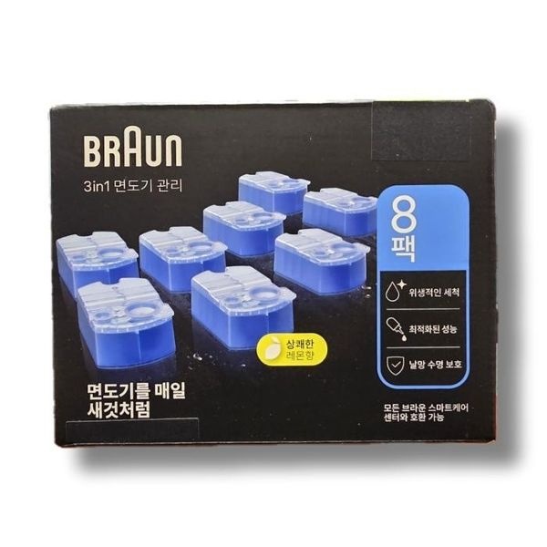 브라운 전기 면도기 세척액 세정액 9 8 7 5 전용 ccr 8개입 ...
