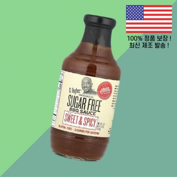 G Hughes [해외] G 휴즈 무설탕 바베큐 소스 스위트 스파이시 18온스 510g Hughes Sugar Free BBQ Sauce Sweet Spicy 18oz
