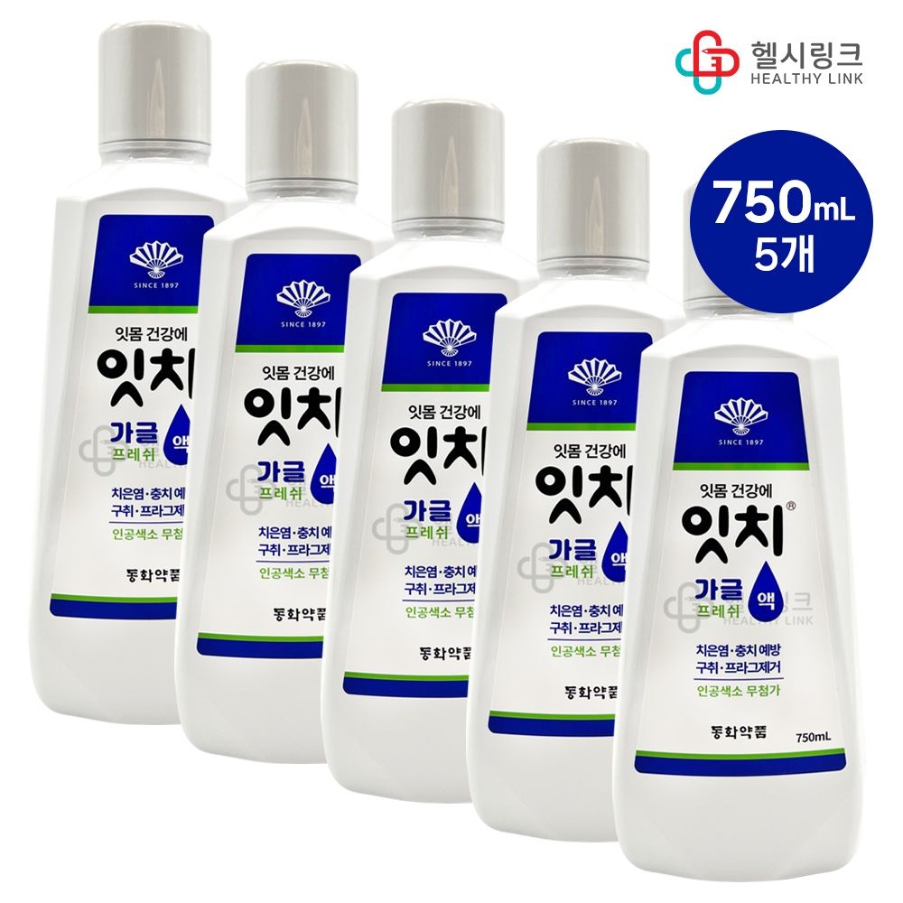 동화 잇치 가글 750mlx5개 대용량 프레쉬 가글액 치은염 충지 구취 프라그제거
