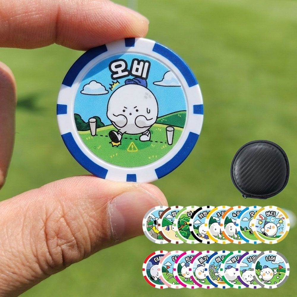 [라이트컴]골프내기 게임칩 16종세트 13g 클레이 자석 볼마커 골프선물 스크린 필드용품