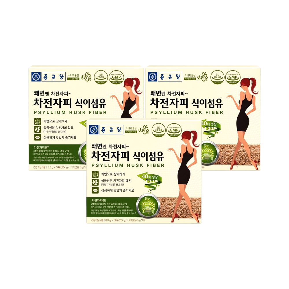 종근당건강 쾌변엔 차전자피 식이섬유 30포 3개