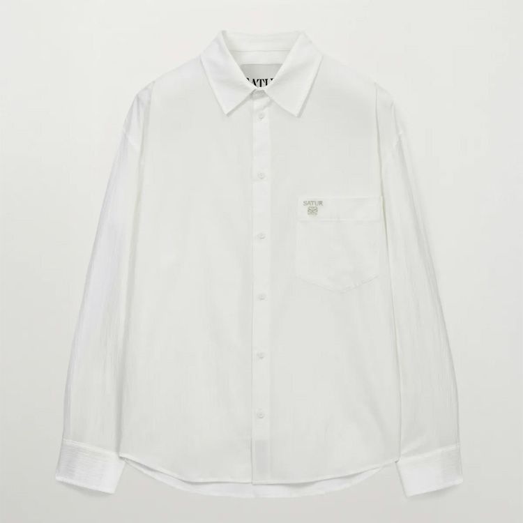 SATUR 시어서커 포켓 셔츠 화이트 SA261USH03WHT0