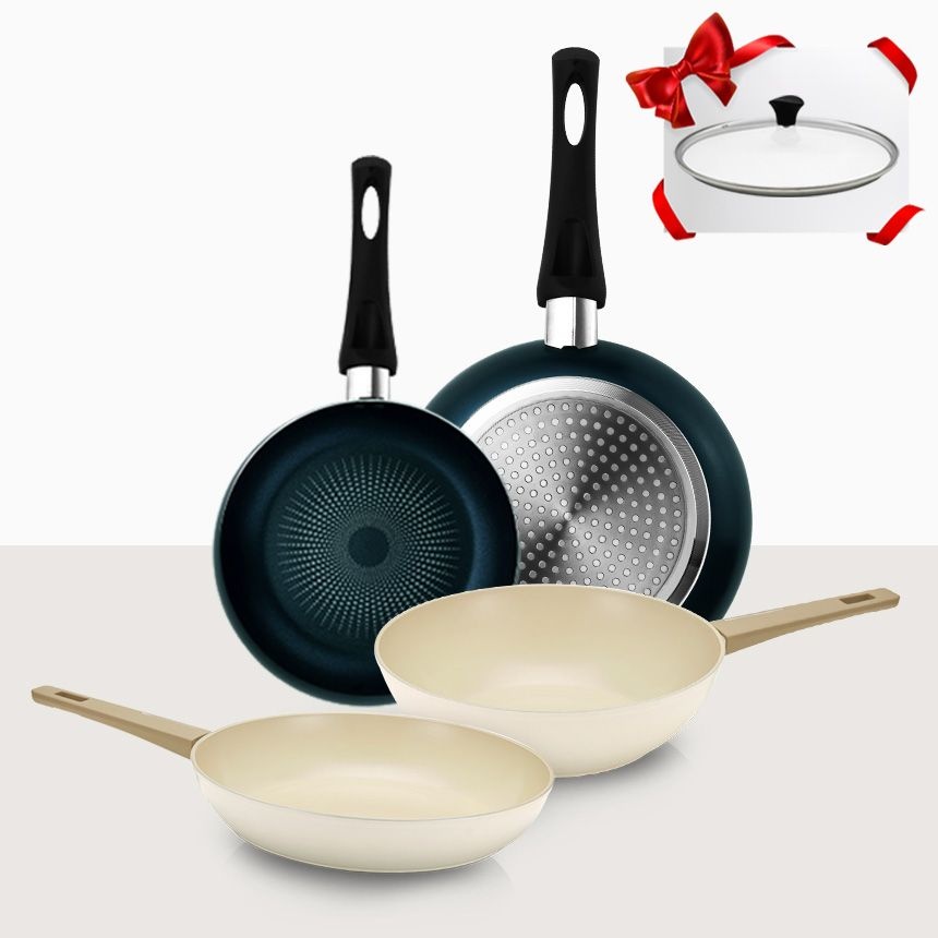 [롯데온] 리벤스 인덕션 후라이팬 28cm + 궁중팬 28cm + 뚜껑증정 (17,380원/무료)