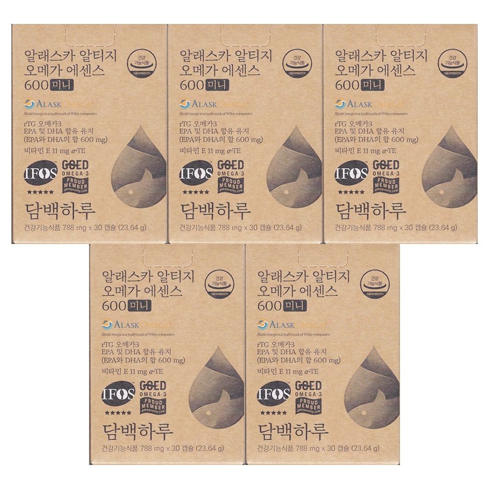 담백하루 알래스카 알티지 오메가 에센스 600 미니 788mg x 30캡슐 5개 / 써클