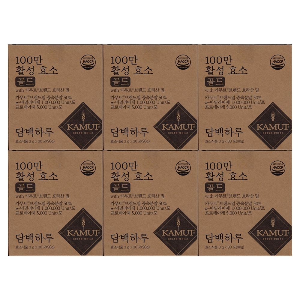 담백하루 100만 활성효소 골드 카무트 브랜드밀 3g x 30포 6개 / 써클