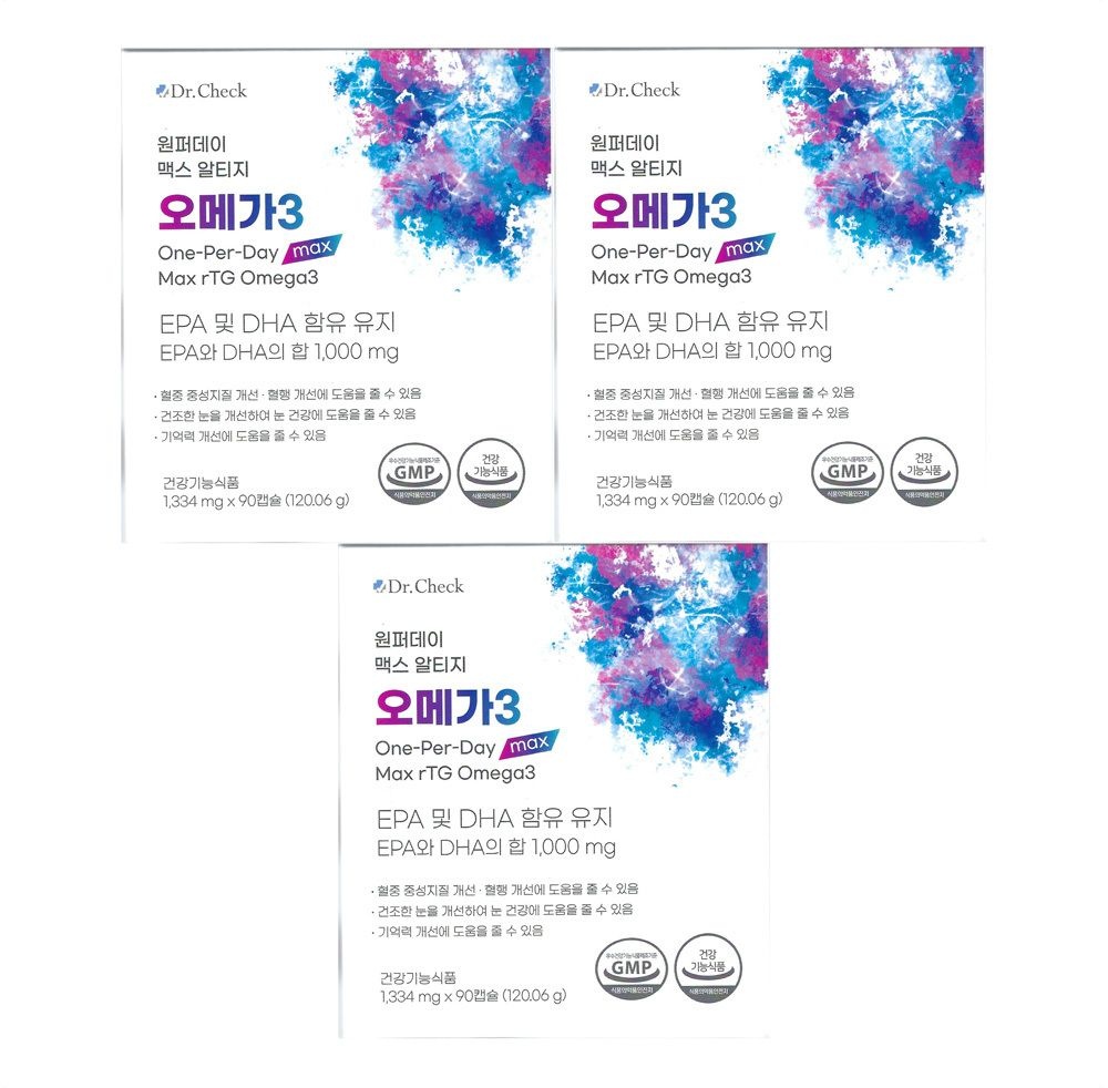 원퍼데이 맥스 알티지 오메가3 1334mg x 90캡슐 3개 / 써클