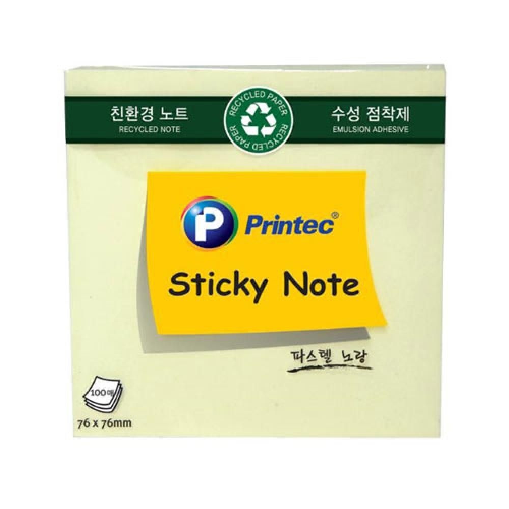 스티키노트 메모지 노랑76X76100매E7676Y 3개