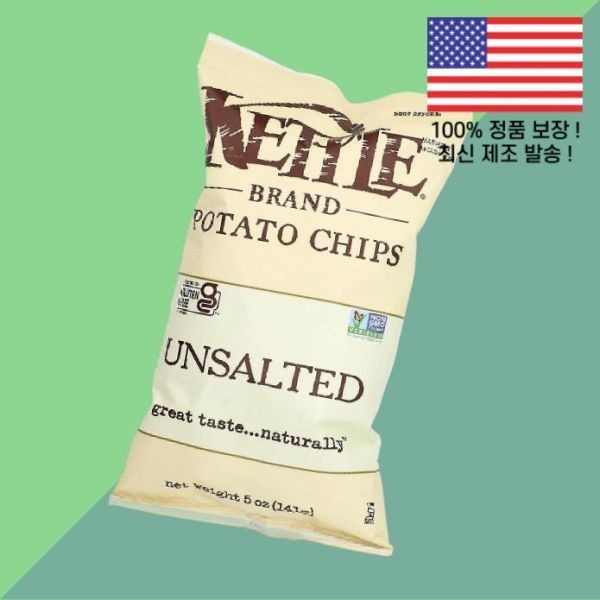 Kettle Foods [해외] 케틀 푸드 감자 칩 무염 5온스 141g Kettle Foods Potato Chips Unsalted 5oz