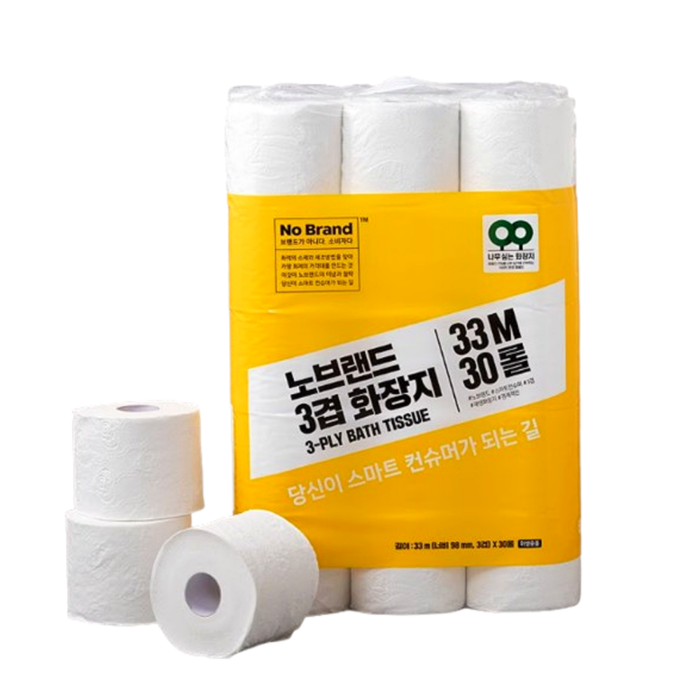 [오늘출발] 노브랜드 3겹 화장지 33m X 30롤, 1팩