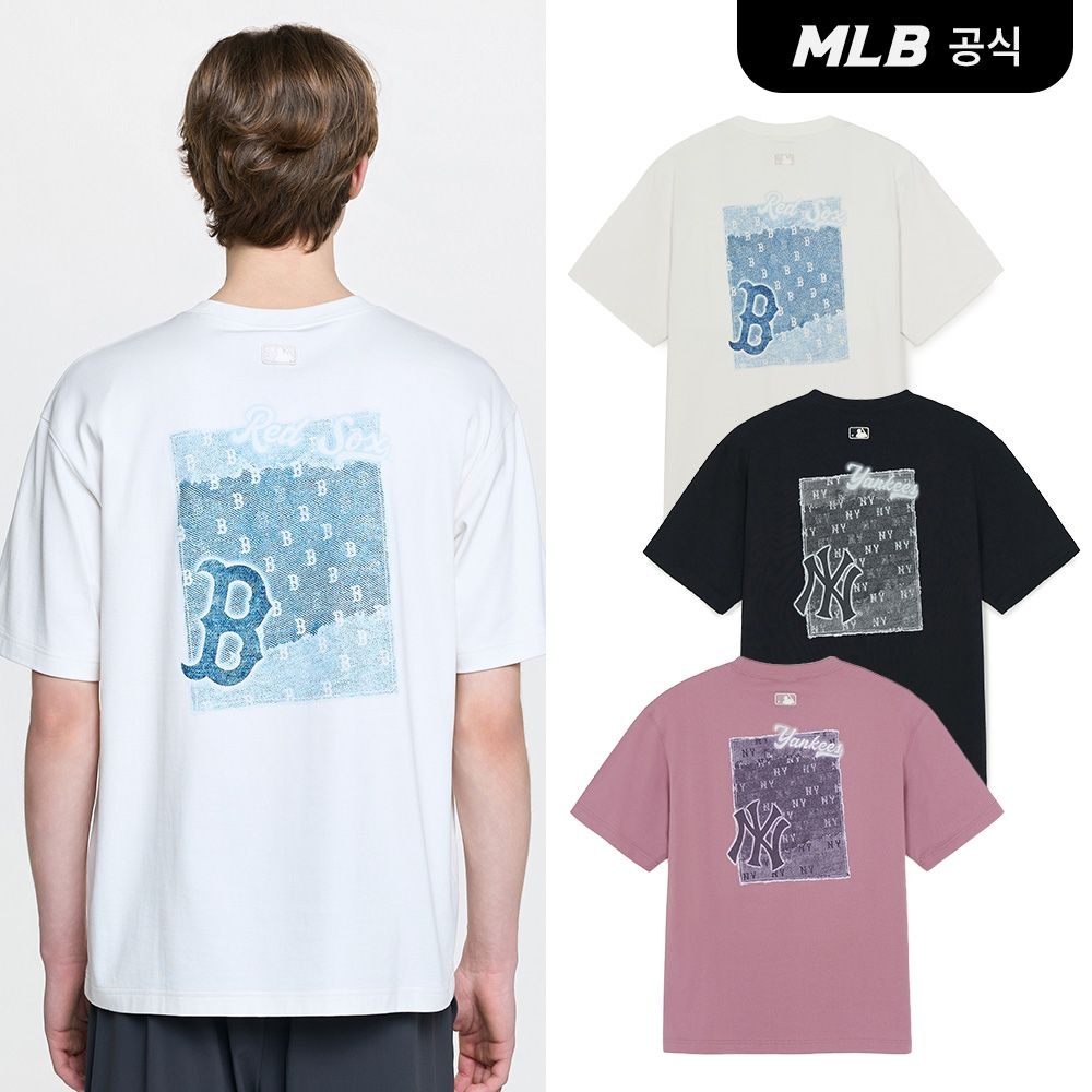 [공식] 26SS 공용 빈티지 데님라이크 모노티브 오버핏 반팔 티셔츠 (3 COLOR) 3ATSM0763