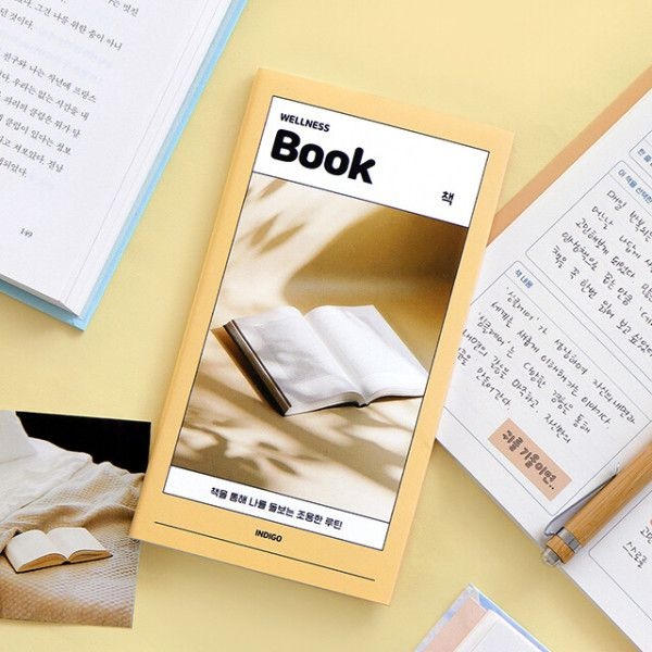 인디고 마이 웰니스 로그 책 (노트 핸디 독서 필사) / 독서 일기 감명 깊은 문장 기록 북리뷰 다이어리 수첩