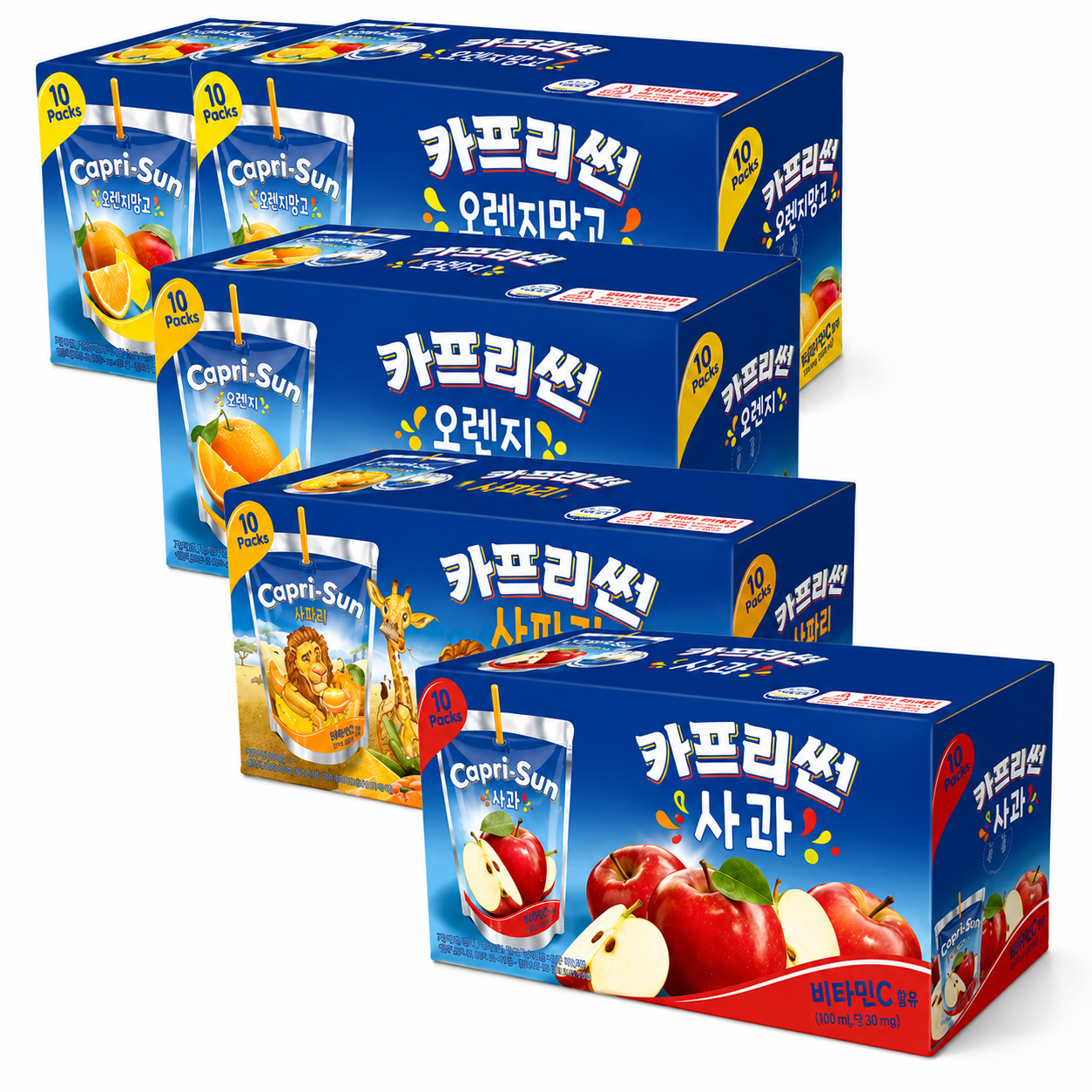 농심 카프리썬 오렌지망고 20개+사과 10개 +오렌지 10개 + 사파리 10개 (총 50개)