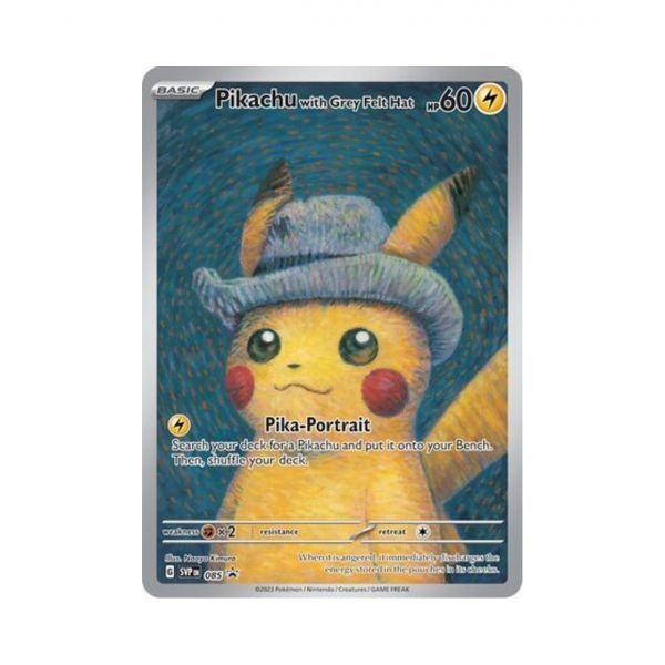 포켓몬 TCG x 반 고흐 뮤지엄 피카츄 그레이 펠트 햇 P 스칼렛 & 바이올렛 프로모 카드 (영문판)